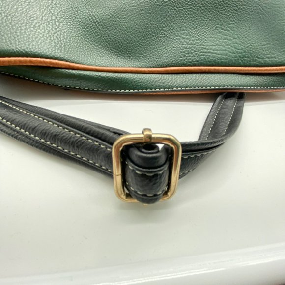 Black Rivet 17" Tote Bag w Should Strap Green Brown Black Handbag Satchel - Picture 12 of 13